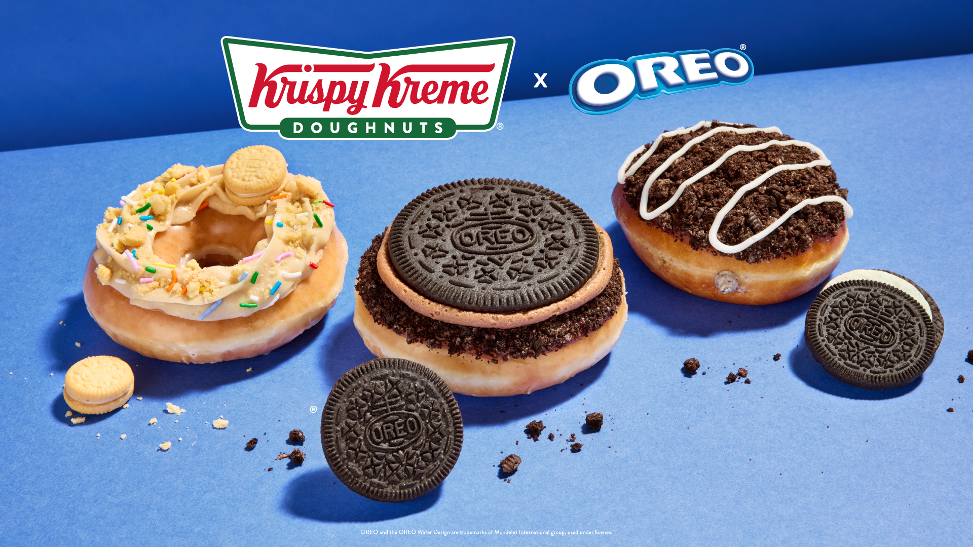 Three Krispy Kreme Oreo Doughnuts