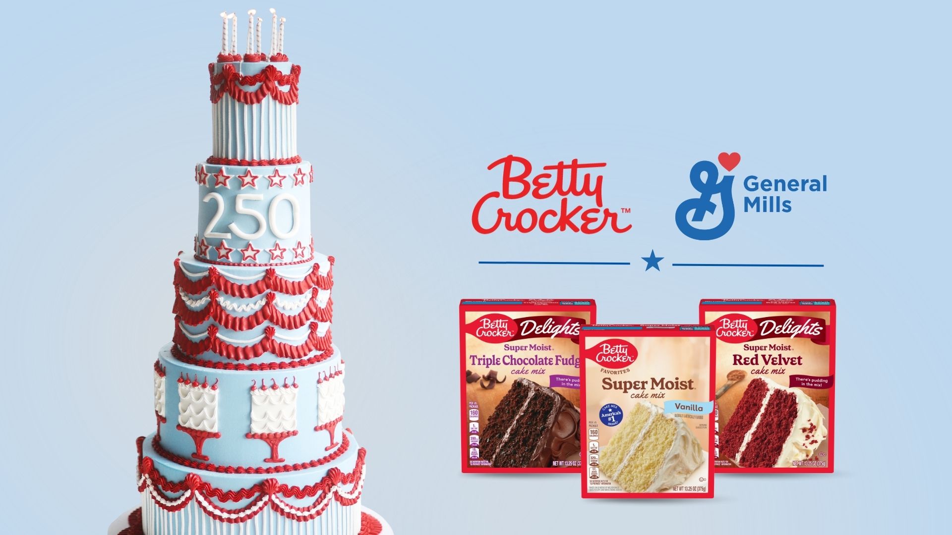 Betty Crocker America 250 cake