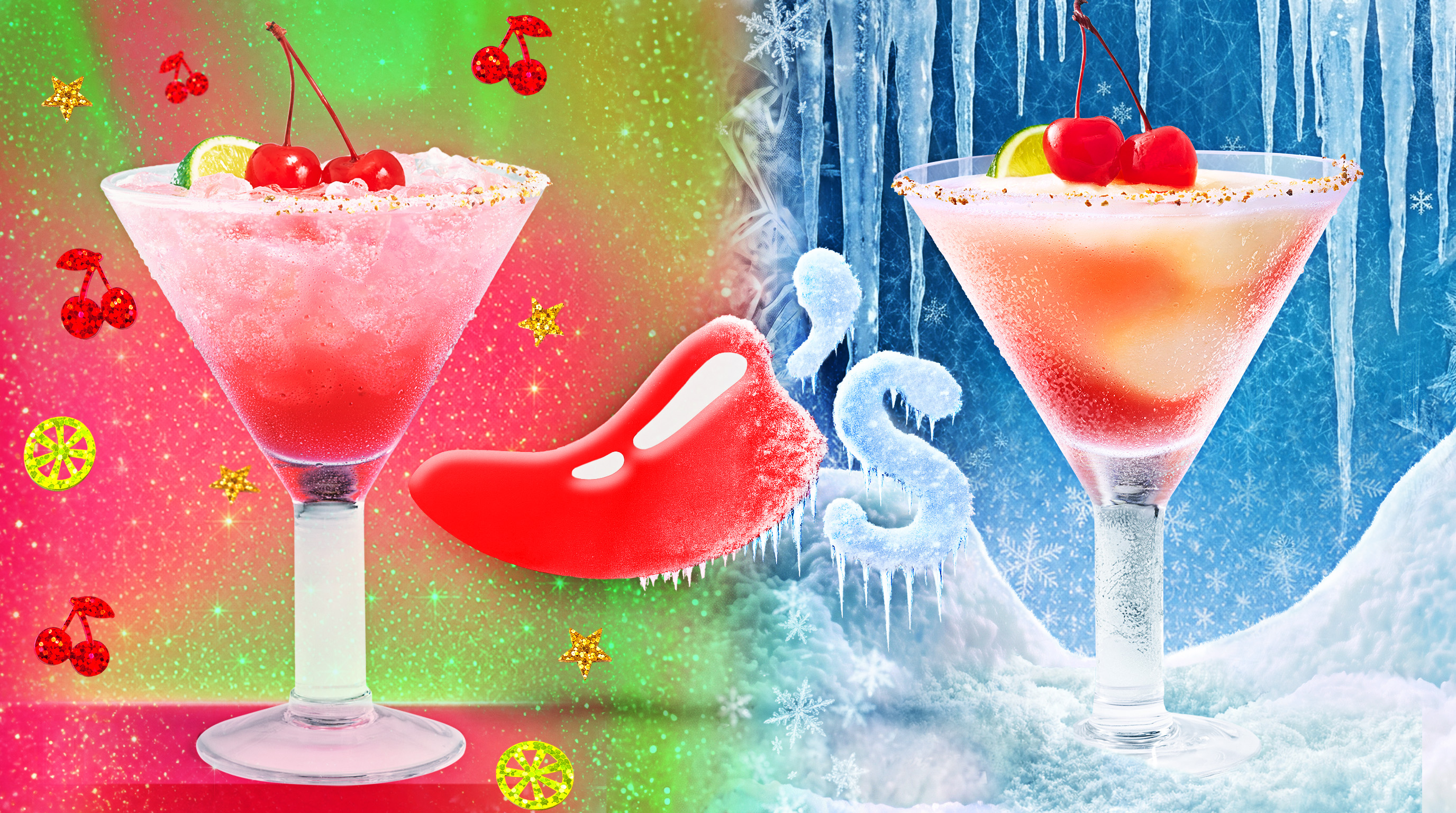 Two cherry limeade margaritas