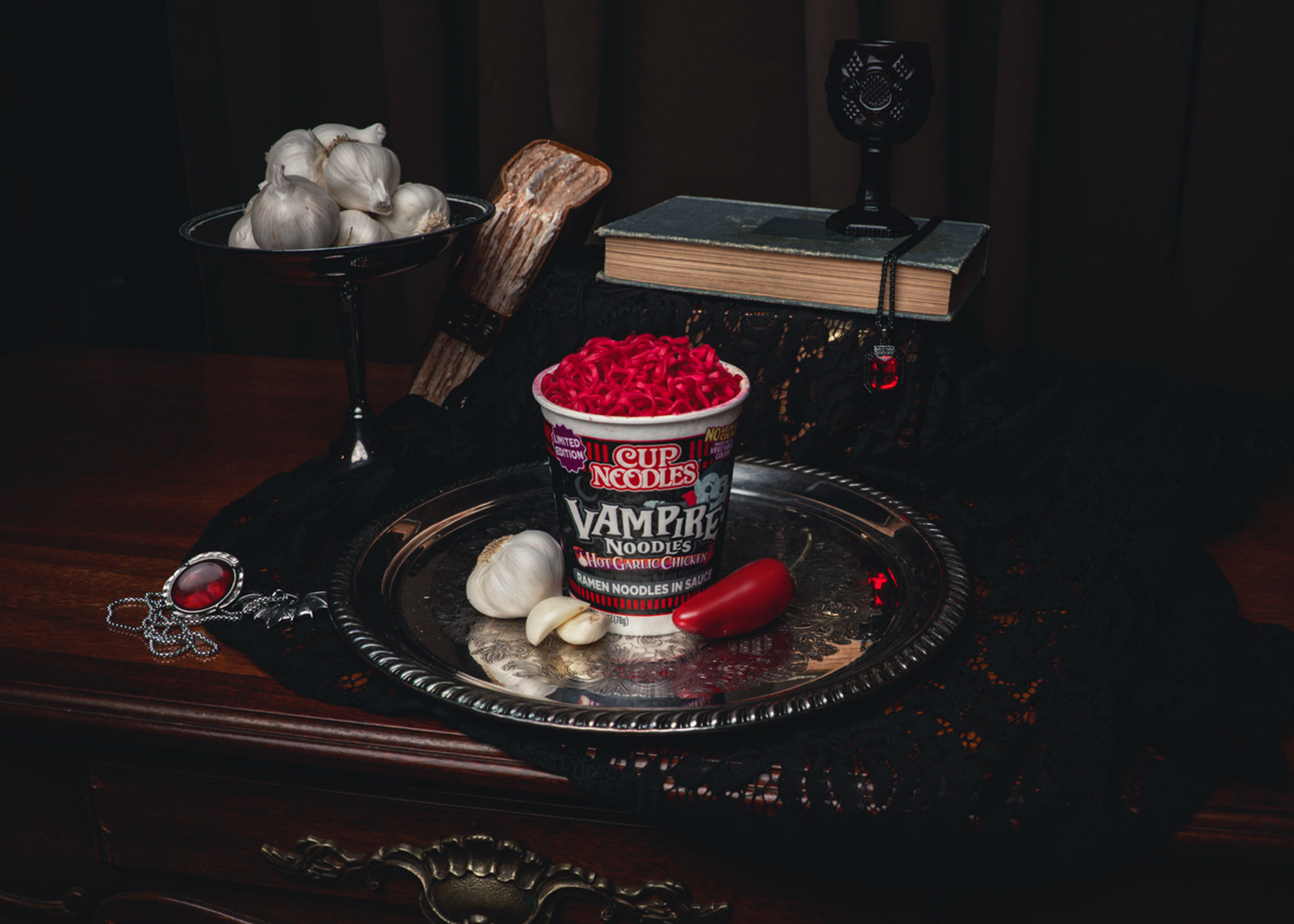 Cup Noodles Vampire Noodles Tempt Creatures of the Night from the Lair