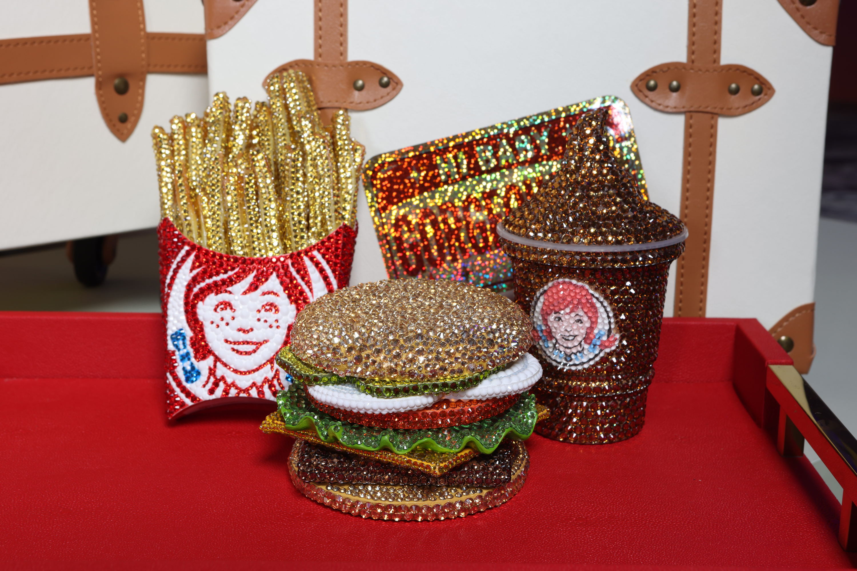 Bedazzled Wendy's themed accessories